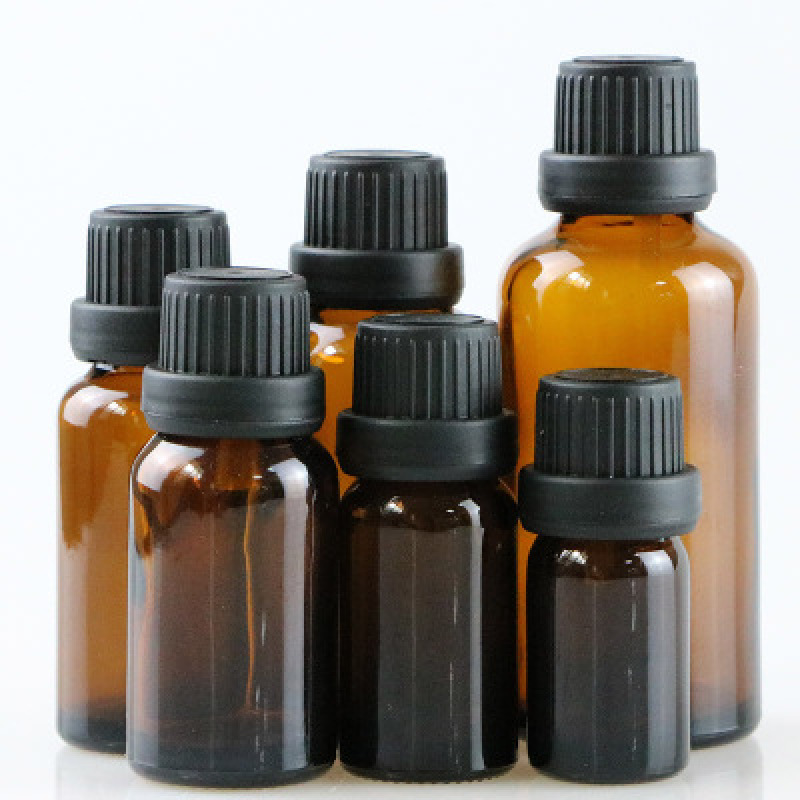 Luxury 10ml Glass Dropper Bottle for Skincare Round Essential Oil Container with Black Cap Minimum Order 100pcs