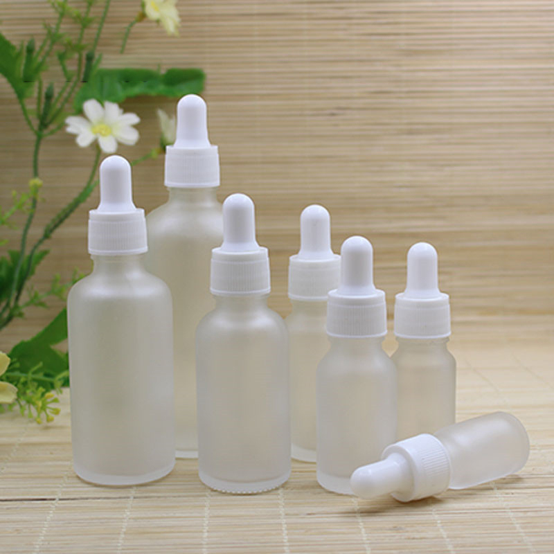 Limited Offer Frosted Glass Dropper Bottles 10ml 50ml for Serums Essential Oils Pump Sprayer Refillable Cosmetic Containers