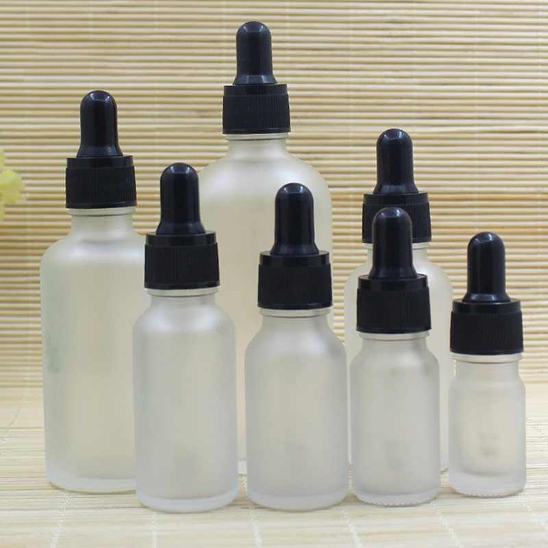 Limited Offer Frosted Glass Dropper Bottles 10ml 50ml for Serums Essential Oils Pump Sprayer Refillable Cosmetic Containers
