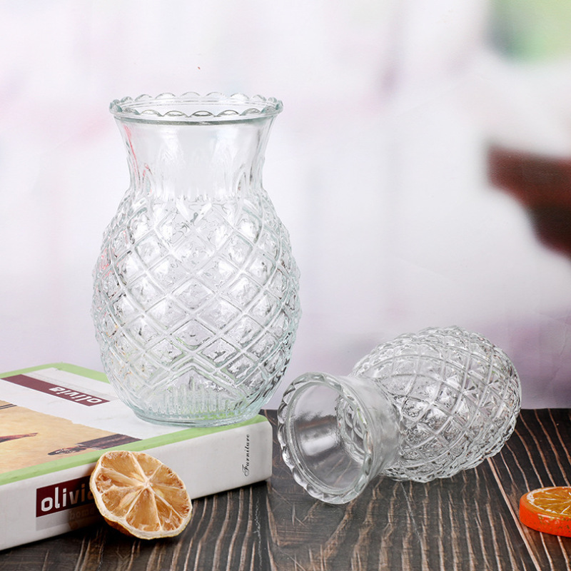Ready to Ship Clear Pineapple Unique Candle Jars Glass Base with Aluminum Cap Recyclable Feature