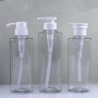 PET Lotion Bottle 500ml Shampoo and Body Wash Body Lotion Bottle 32 Teeth Clear Shoulder 550ml Plastic Lotion Bottle