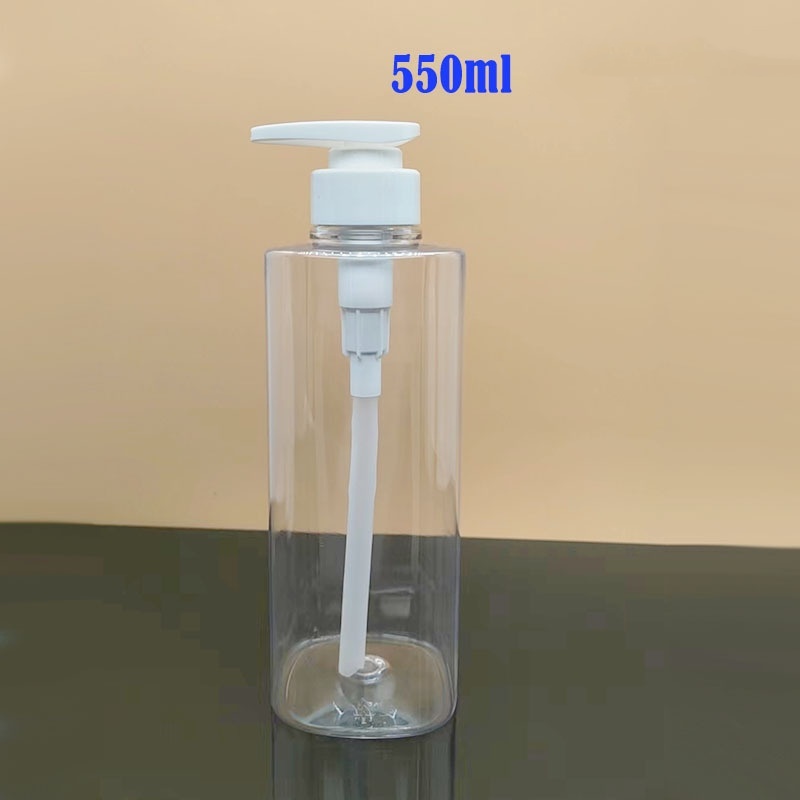 PET Lotion Bottle 500ml Shampoo and Body Wash Body Lotion Bottle 32 Teeth Clear Shoulder 550ml Plastic Lotion Bottle