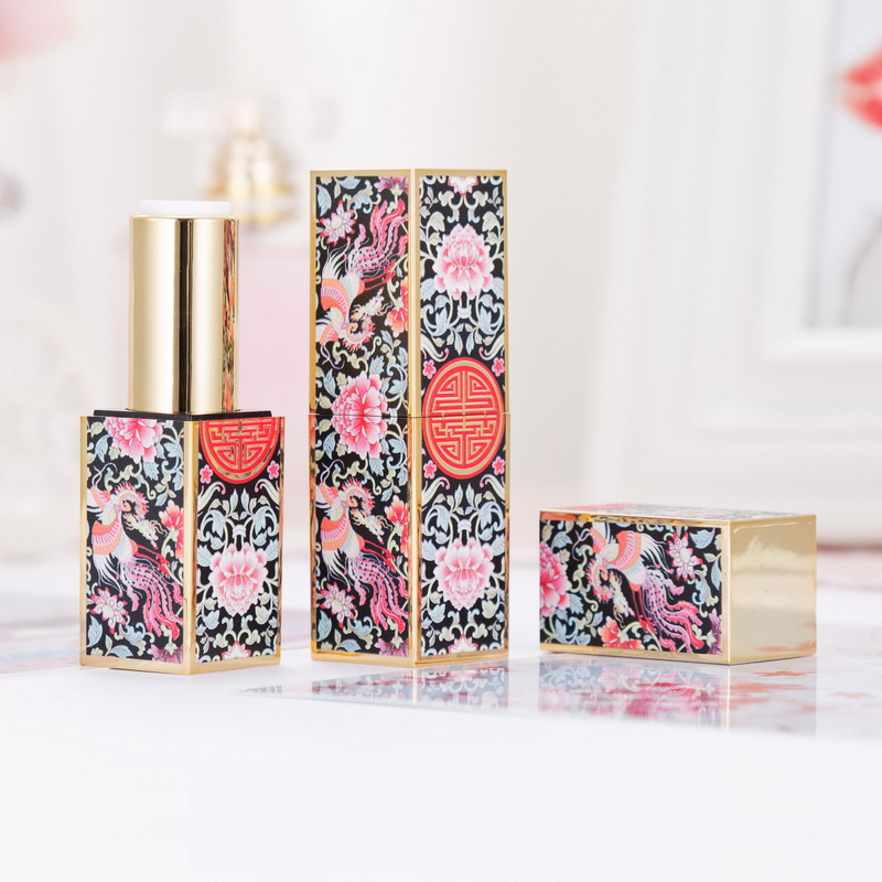 3D Embossed Magnetic Buckle Lipstick Tube 12.1mm Lip Package