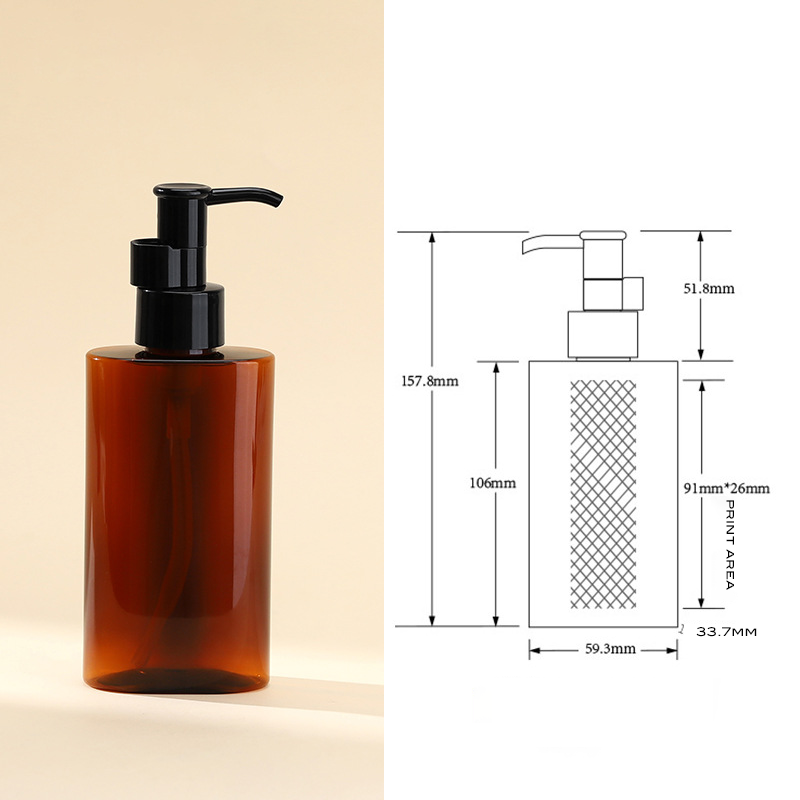 Custom Skincare 150ml 200ml Amber Oval PET Bottle Private Label Plastic Packaging with Screw Cap for Your Cosmetic Brand
