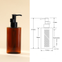 Custom Skincare 150ml 200ml Amber Oval PET Bottle Private Label Plastic Packaging with Screw Cap for Your Cosmetic Brand