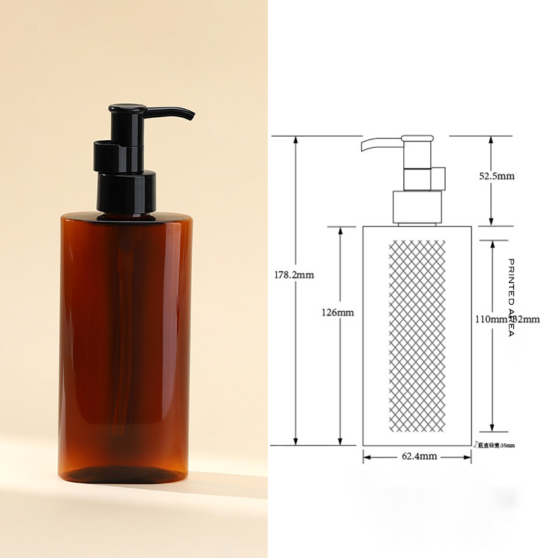 Custom Skincare 150ml 200ml Amber Oval PET Bottle Private Label Plastic Packaging with Screw Cap for Your Cosmetic Brand