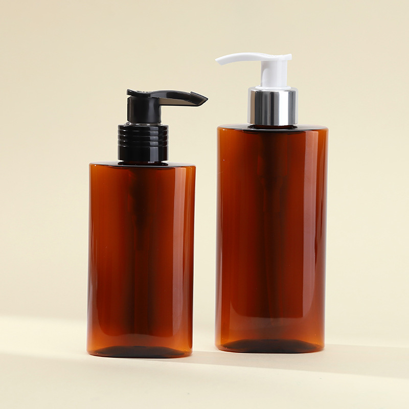 Custom Skincare 150ml 200ml Amber Oval PET Bottle Private Label Plastic Packaging with Screw Cap for Your Cosmetic Brand