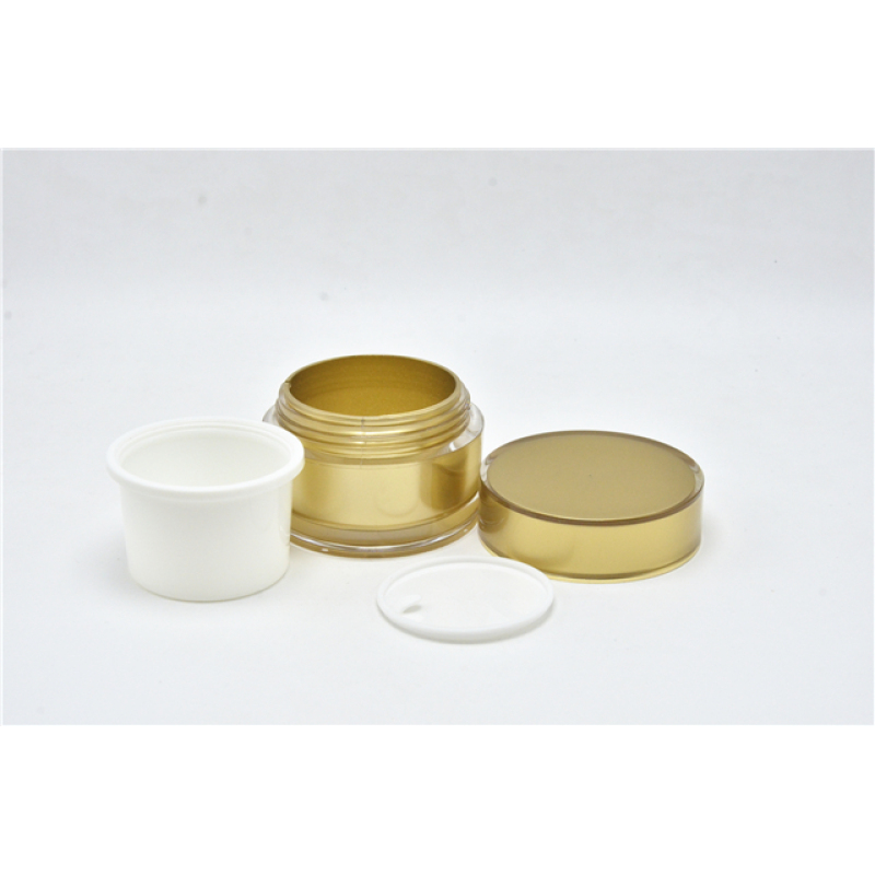 Gold Thick Wall Acrylic Cosmetic Jar 50ml with Skin Care Use