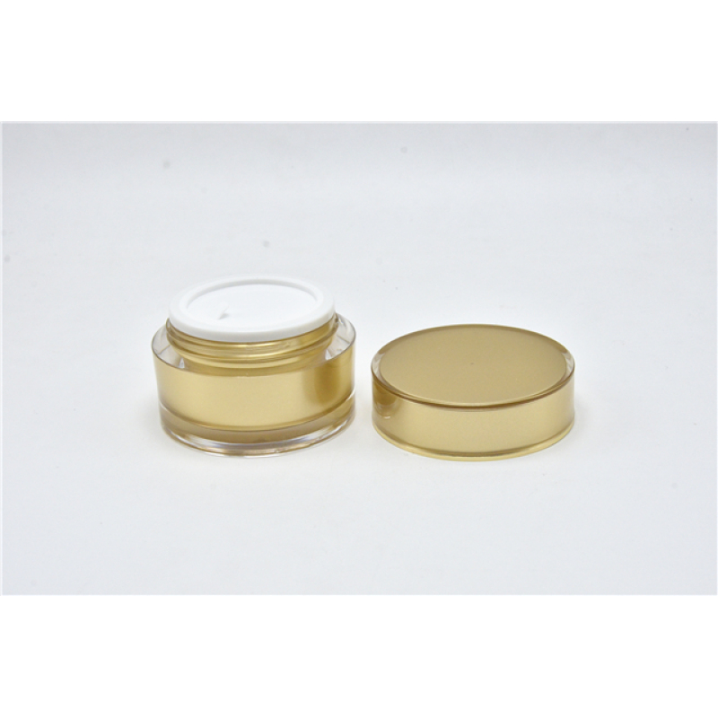 Gold Thick Wall Acrylic Cosmetic Jar 50ml with Skin Care Use