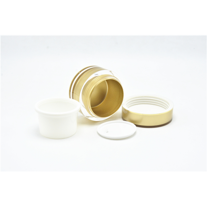 Gold Thick Wall Acrylic Cosmetic Jar 50ml with Skin Care Use