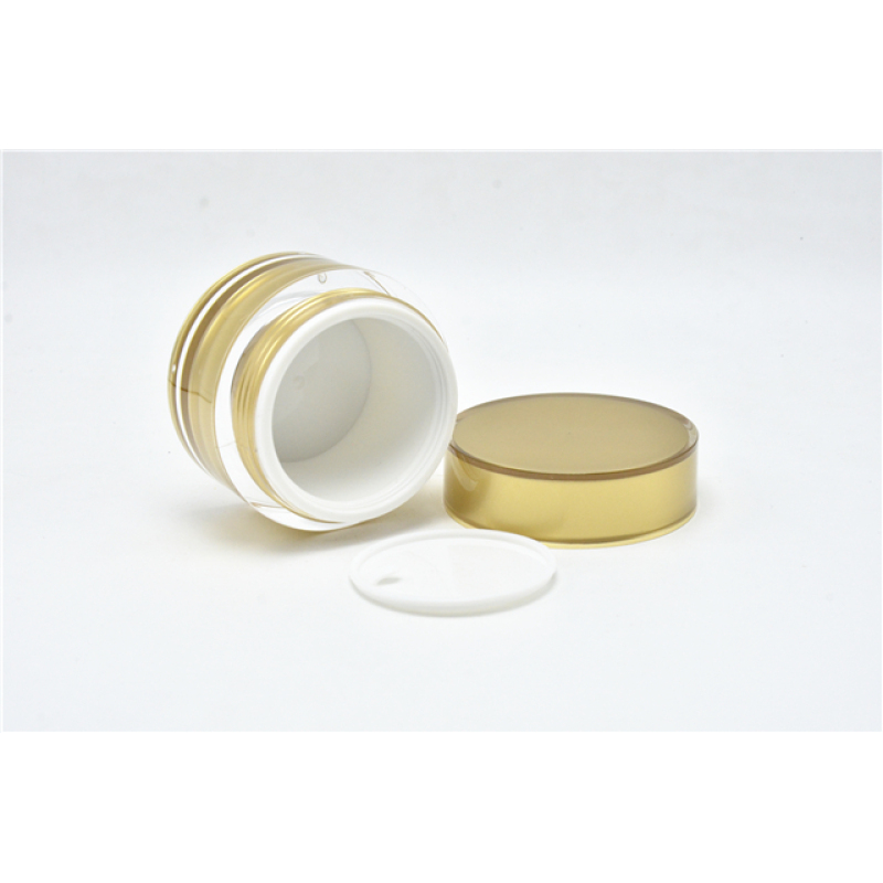 Gold Thick Wall Acrylic Cosmetic Jar 50ml with Skin Care Use