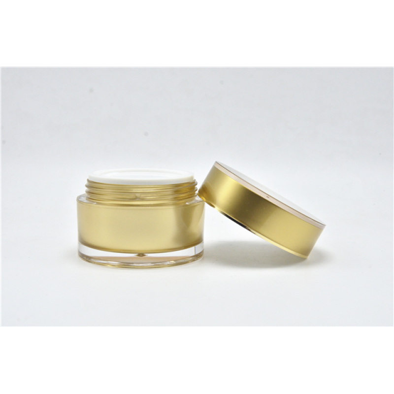 Gold Thick Wall Acrylic Cosmetic Jar 50ml with Skin Care Use