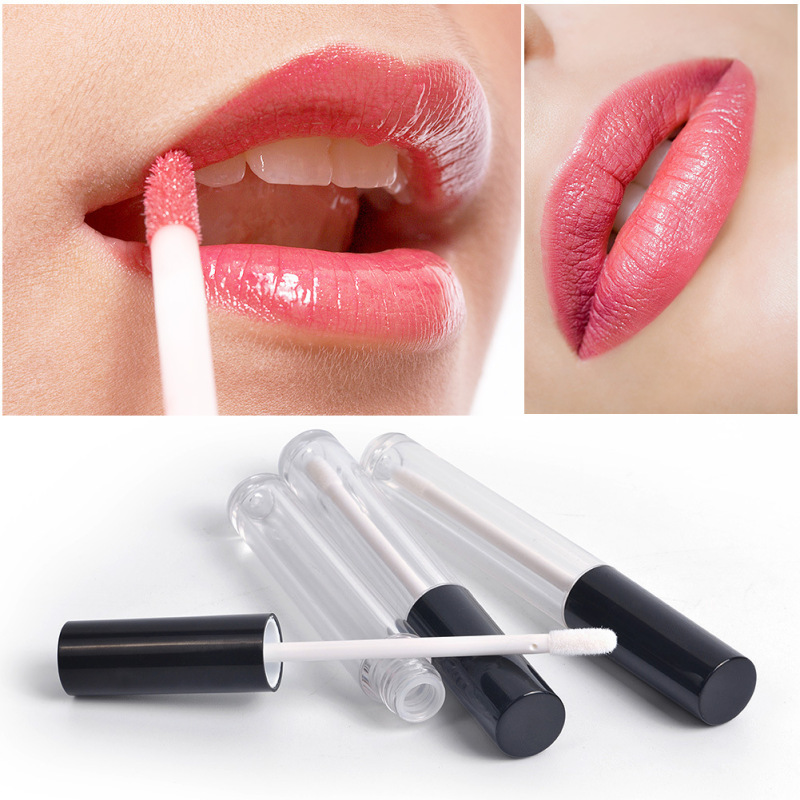 New Full Clear Lip Gloss Tube Empty Plastic 4ml Lipgloss Container Transparent Liquid Lipstick