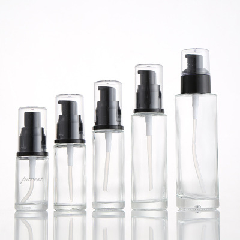 Wholesale Glass Bottles 20ml 30ml 50ml Round Glass Bottle With Pump
