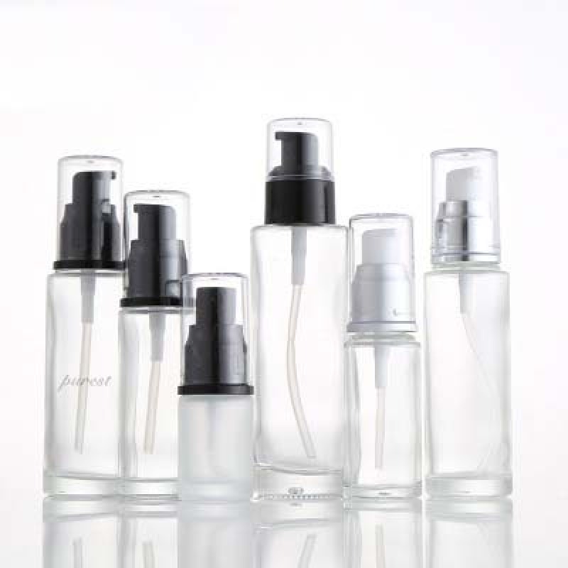 Wholesale Glass Bottles 20ml 30ml 50ml Round Glass Bottle With Pump