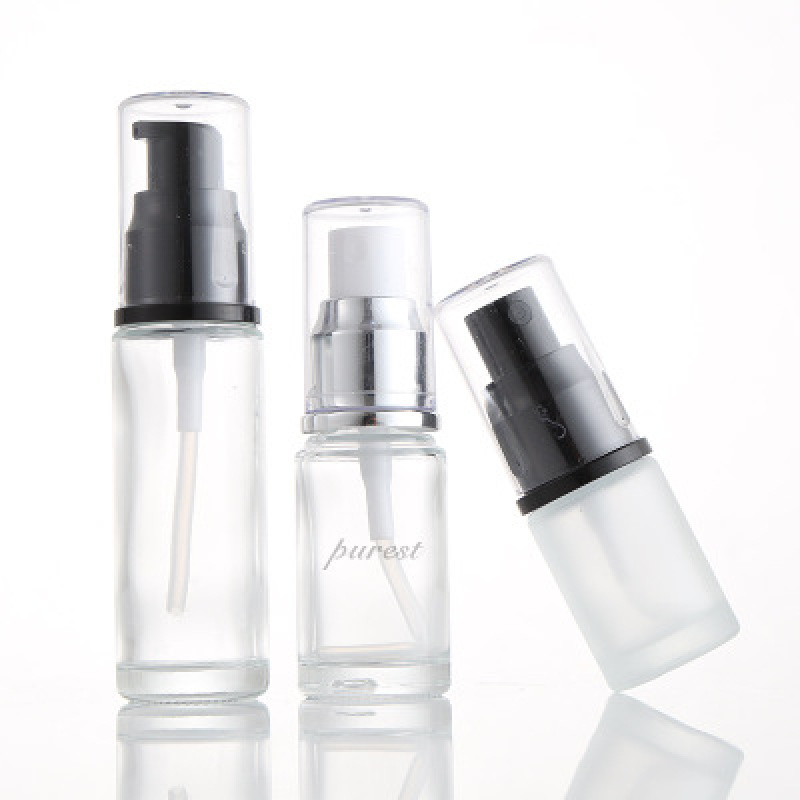 Wholesale Glass Bottles 20ml 30ml 50ml Round Glass Bottle With Pump