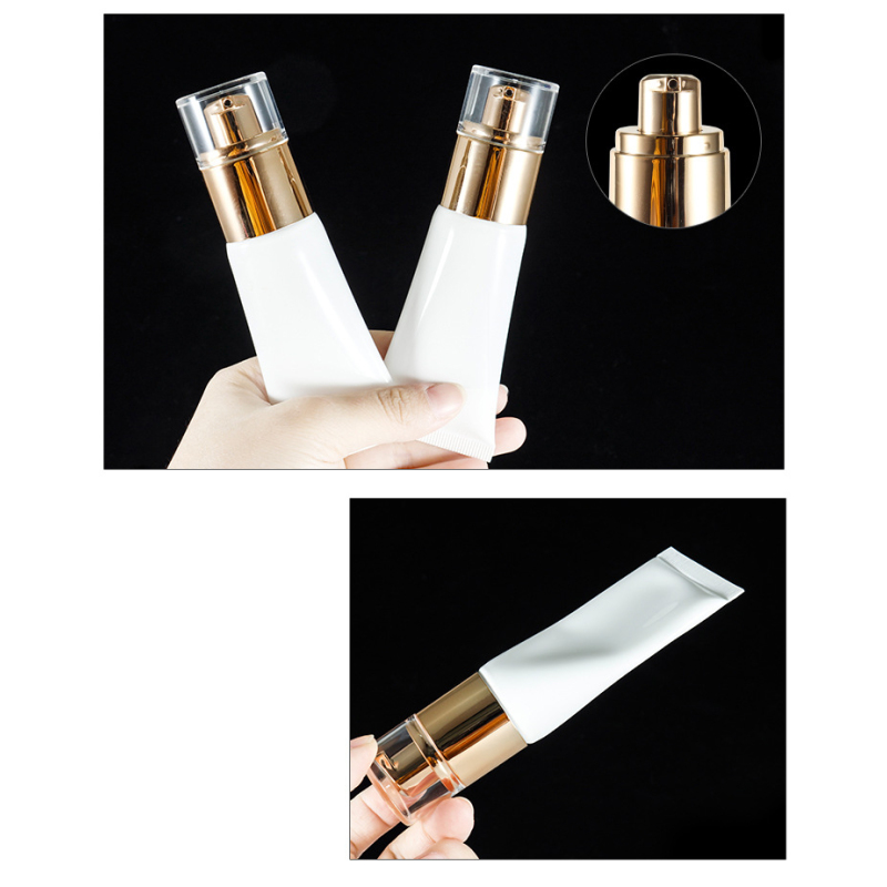 Hot Selling 50ml Soft Plastic Airless Tube Empty Cosmetic Packaging with Screw Cap for Skin Care