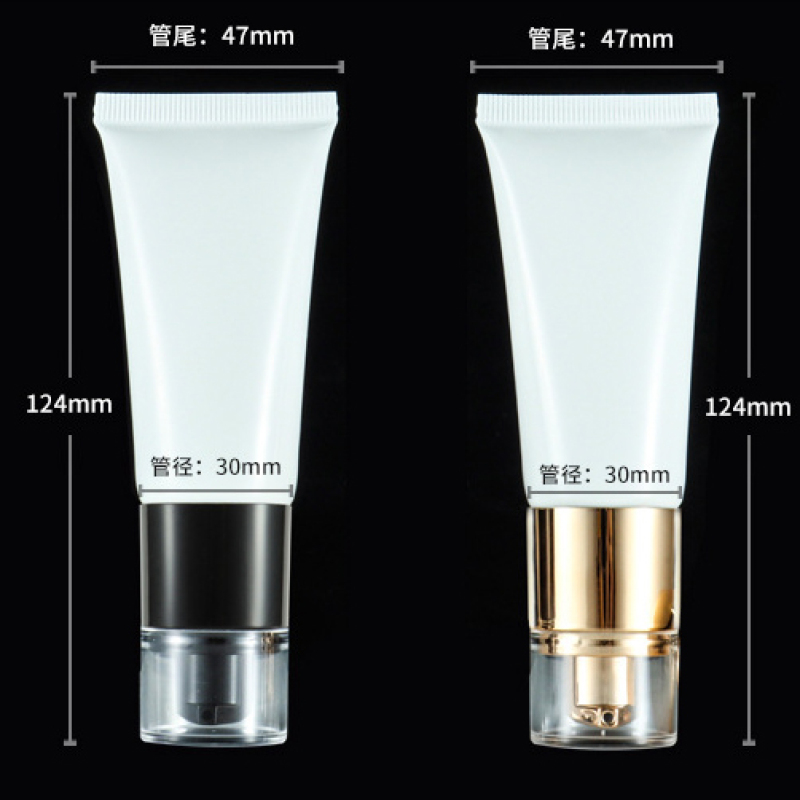 Hot Selling 50ml Soft Plastic Airless Tube Empty Cosmetic Packaging with Screw Cap for Skin Care