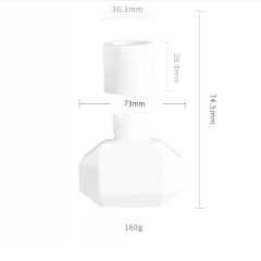 New Design Luxury Unique Shape 100ml Reed Diffuser Opal White Glass Aroma Bottle with Cap for Perfume