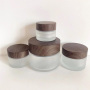 China Made 5g 30g Cosmetics Jars Glass Face Cream Jars Container with Grain Lid Frosted Glass Jar
