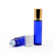 blue bottle with plastic cap