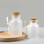 100ml 200ml 300ml 500ml Bath Bottle  Bath Salt Jar 10oz Bath Salt Jar Spoon Plastic Body Scrub Jar with Wooden Spoon
