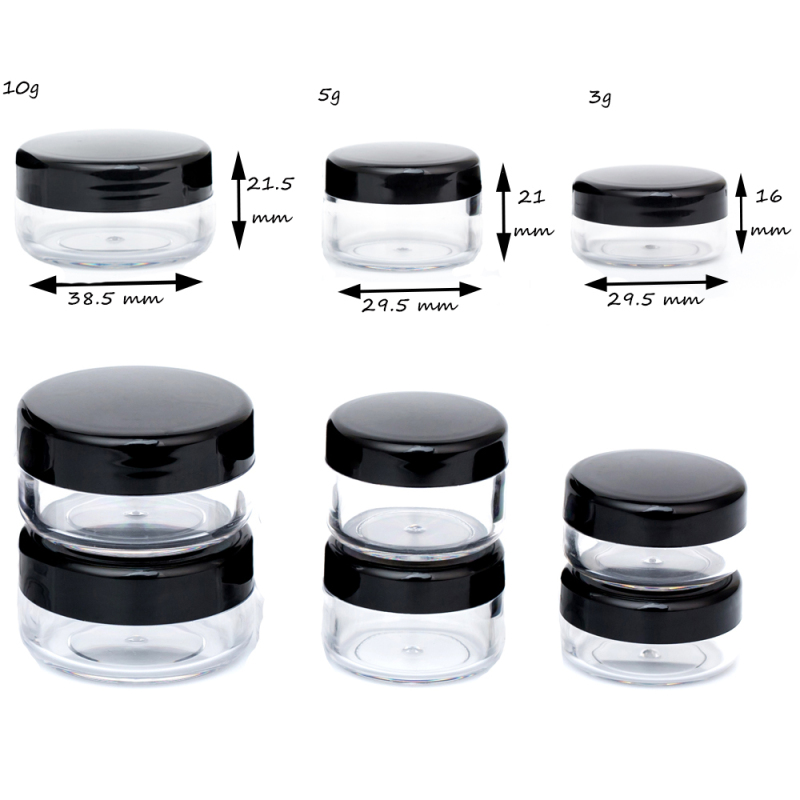 Empty Plastic Jar 3g Empty 3g Mini Plastic Cream Sample Jars Eye Cream Jar Cosmetic Container with Colored Lids
