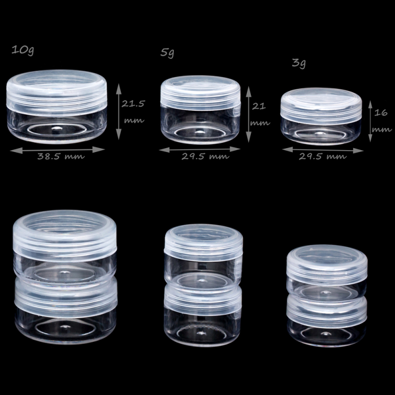 Empty Plastic Jar 3g Empty 3g Mini Plastic Cream Sample Jars Eye Cream Jar Cosmetic Container with Colored Lids
