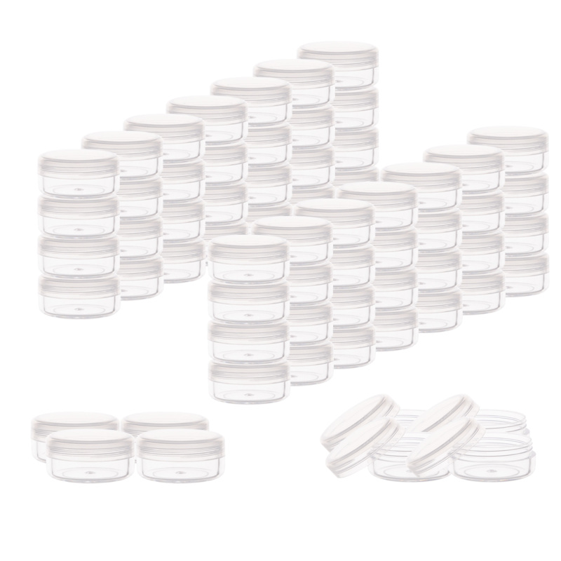 Empty Plastic Jar 3g Empty 3g Mini Plastic Cream Sample Jars Eye Cream Jar Cosmetic Container with Colored Lids