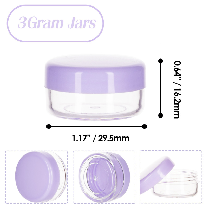 Empty Plastic Jar 3g Empty 3g Mini Plastic Cream Sample Jars Eye Cream Jar Cosmetic Container with Colored Lids