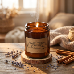 High-end Empty 100ml 250ml Candle Jars Amber Glass Jars with Silver Golden Black Aluminum Lids