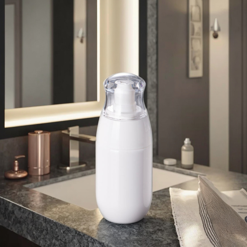 50ml Cosmetic Bottle with Pump for Skin Care Cream Round Cylinder Body Lotion Bottle Screw Cap Pump Sprayer Sealing Type