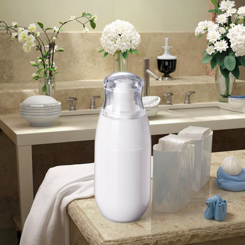 50ml Cosmetic Bottle with Pump for Skin Care Cream Round Cylinder Body Lotion Bottle Screw Cap Pump Sprayer Sealing Type