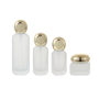 High-End Luxury 30ml 50ml Transparent Glass Perfume Bottle Wx-43 Spherical Cap Gold Screw Cap Seal and Pump Sprayer