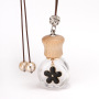 Free Sample Flacon Parfum Car Perfume Hanging Bottles Wooden Cap Bottle with Flowers