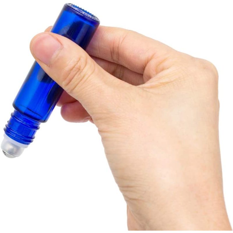 10ml Roller Bottles 24Pack Cobalt Blue Thick Glass Essential Oil Roller Bottles Stainless Steel Roller with 2 Droppers