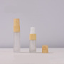 5ml10ml15ml Empty Refillable Perfume Frosted clear Cosmetic Spray Glass Bottle with Wood Grain Cap