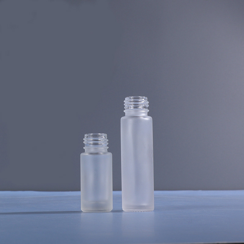 5ml10ml15ml Empty Refillable Perfume Frosted clear Cosmetic Spray Glass Bottle with Wood Grain Cap
