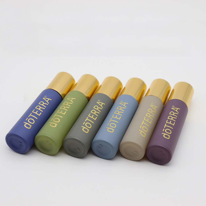 10 ml Morandi Color Roller on the Top Bottles with Golden Cap for Essential Oil