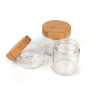 High Quality 100g Skincare Empty Body Cream Jar Cosmetic 3.5oz Glass Jar with Bamboo Lid
