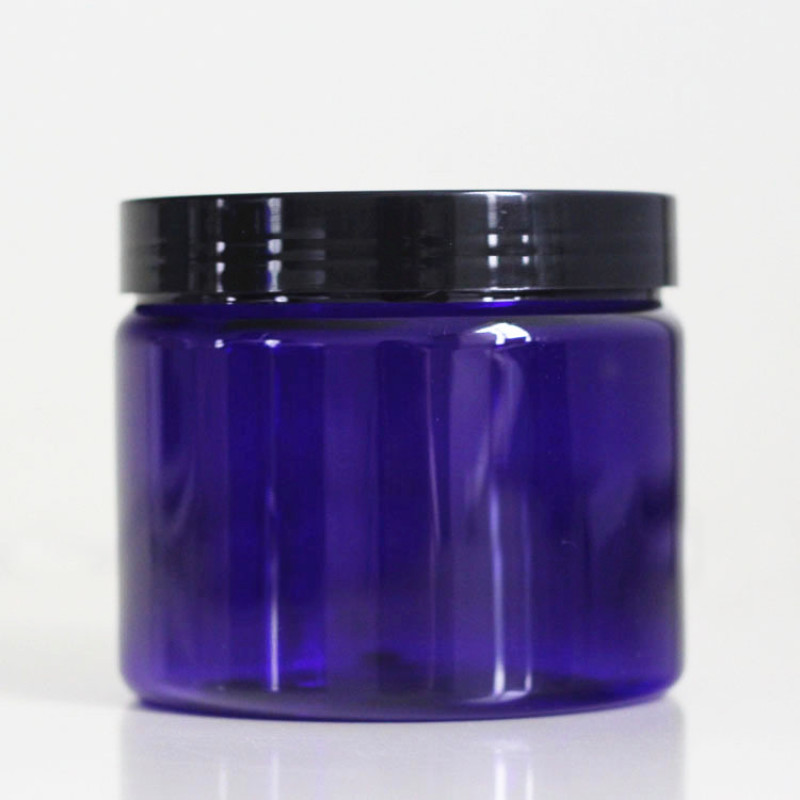Blue 300g PET Plastic Jar with Screw Top Cap Recyclable Cosmetic Packing for Face Masks for Hair Mask Use