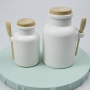 Wholesale Skin Care Jar 100ml 200ml 300ml Matte Bath Salt Jar Packaging Plastic Black Containers for Bath Salts with Cork
