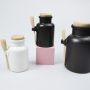 Wholesale Skin Care Jar 100ml 200ml 300ml Matte Bath Salt Jar Packaging Plastic Black Containers for Bath Salts with Cork