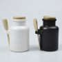 Wholesale Skin Care Jar 100ml 200ml 300ml Matte Bath Salt Jar Packaging Plastic Black Containers for Bath Salts with Cork