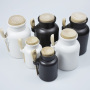 Wholesale Skin Care Jar 100ml 200ml 300ml Matte Bath Salt Jar Packaging Plastic Black Containers for Bath Salts with Cork