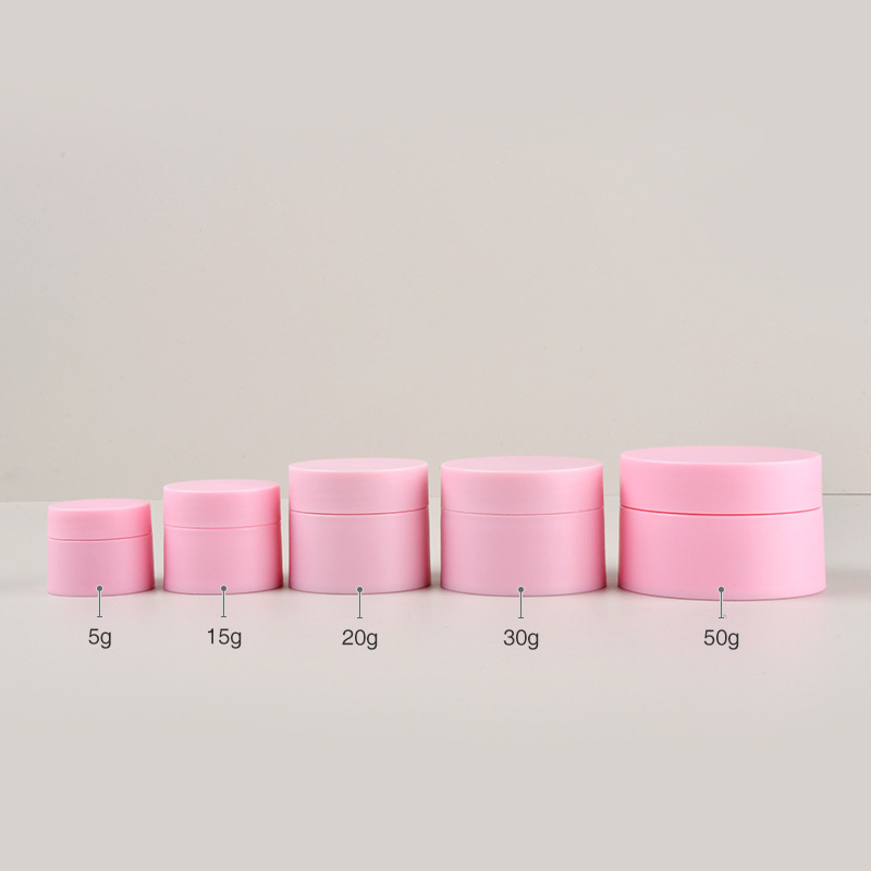 2024 Low Price Wholesale Good Quality Mini pink Plastic Jars with Lids for Skincare Cosmetic