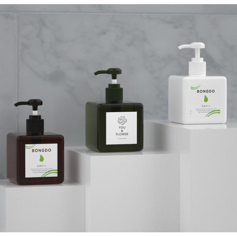 250ml Luxury Plastic Square Body Lotion Pump Bottle Press Shampoo Sample Dispenser with Luxury Lotion Pump Bottle