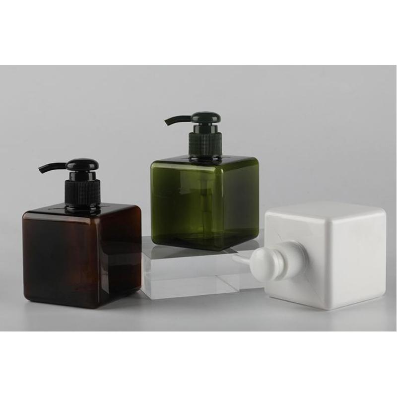250ml Luxury Plastic Square Body Lotion Pump Bottle Press Shampoo Sample Dispenser with Luxury Lotion Pump Bottle