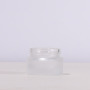 Custom Label Round Glass Jar 50g Cosmetic Packaging with Wooden Color Lid Frosted Glass Cosmetic Cream Jar