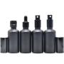 Matte Black 50ml Glass Essential Oil Perfume Bottle with Dropper Seal for Skin Care Creams